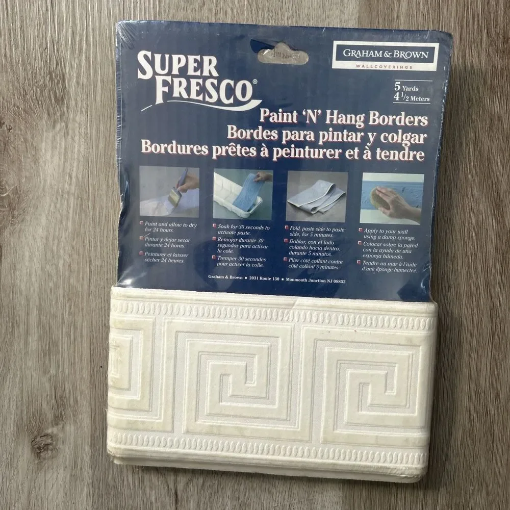 Super Fresco Paint N Hang Border Graham & Brown Art Deco GREEK KEY 4.6